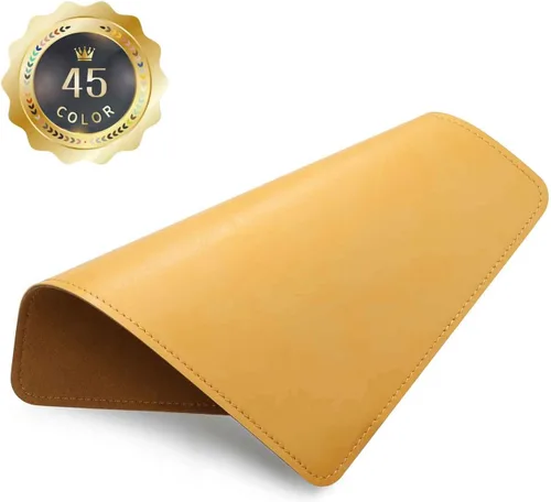 Miniatura 46 de Alfombrilla de mouse de cuero con borde cosido, base de microfibra con antideslizante impermeable, alfombrilla de mouse para computadoras, laptop, 8
