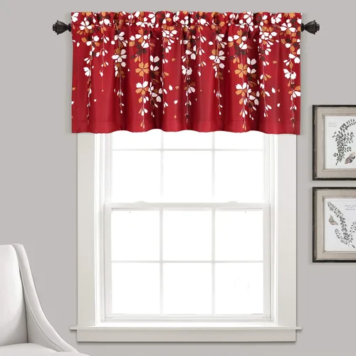 Miniatura 18 de Lush Decor Cenefa para ventana con filtro de luz, colección Weeping Flower, juego de cortinas, un par, 52" de ancho x 95" de largo + 2" de cabecera