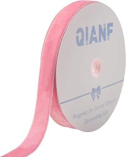 Miniatura 63 de QIANF Cinta de terciopelo, carrete de 1 1/2 pulgadas por 25 yardas (rojo)