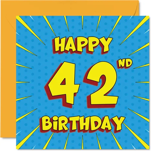Divertidas tarjetas de cumpleaños 42 para hombres y mujeres, libro de cómics, tarjeta de feliz cumpleaños para hermana, niñera, abuelo, papá, papá,