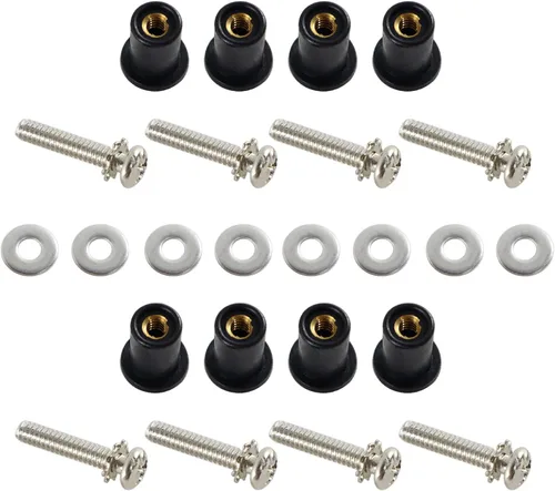 Miniatura 3 de Kit de tuercas de acero inoxidable y goma para faros delanteros para Harley Davidson