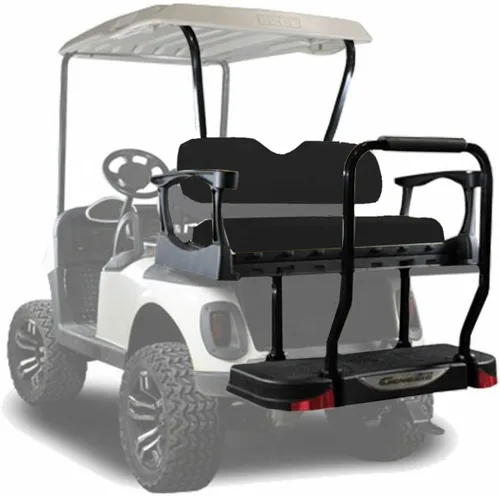 MadJax Genesis 300 - Kit de asiento trasero de aluminio para modelos EZGO RXV 2008 en adelante, cojines negros de lujo