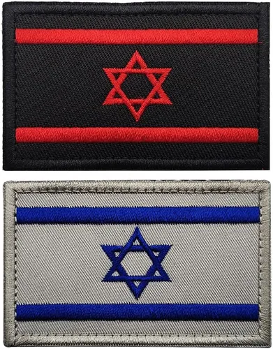 Miniatura 15 de 2 parches de bandera de Israel para coser en bordado, insignias tácticas israelíes de IL, emblema militar de moral militar, parches de gancho