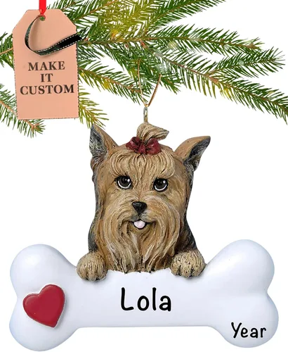Miniatura 48 de Adorno personalizado de hueso de perro Doberman Pinscher 2025 Personalización gratuita las 24 horas Adornos de Navidad de la primera Navidad
