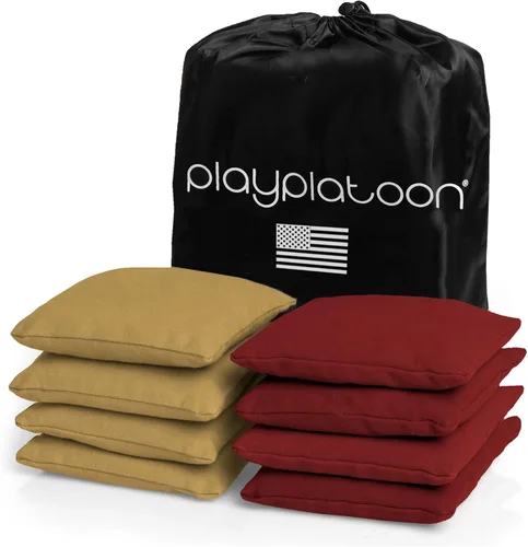 Miniatura 41 de Play Platoon Bolsas de Cornhole Resistentes a la Intemperie - Juego de 8 Bolsas de Frijoles Reglamentarias para Lanzar - Tamaño y Peso Profesional