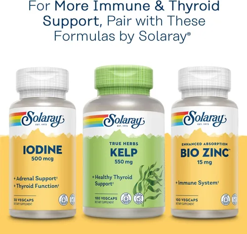 Miniatura 6 de SOLARAY Cápsulas de selenio de 200 mcg, suplemento de selenio rico en antioxidantes para mujeres y hombres, soporte tiroideo de alta potencia