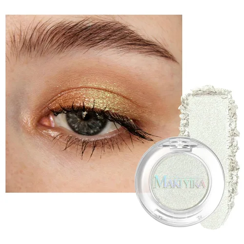 Miniatura 20 de MAKI YIKA Paleta de sombra de ojos blanca mate para mujer, sombra de ojos en polvo blanco pigmentado para ojos marrones, paleta de maquillaje