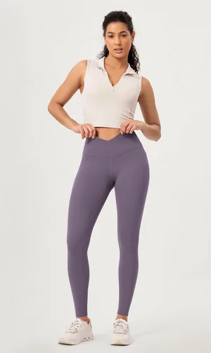 Miniatura 4 de ODODOS ODCLOUD - Paquete de 2 leggings suaves de cintura cruzada con bolsillos para mujer, pantalones de yoga cruzados de 2528 pulgadas