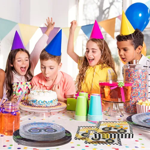 Miniatura 5 de Platos y servilletas de fiesta de camión monstruo, decoración de fiesta de camión monstruo, camión monstruo, suministros de fiesta para 20 invitados