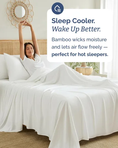 Miniatura 2 de Sábanas de bambú 100% rayón derivado de bambú, tamaño individual, sábanas refrescantes para individuales. Ropa de cama ultra suave, transpirable