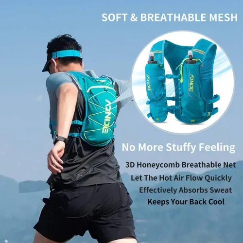 Miniatura 5 de AONIJIE Chaleco de hidratación impermeable y transpirable para correr para mujeres y hombres, chaleco de hidratación ligero de 4.23 onzas, mochila
