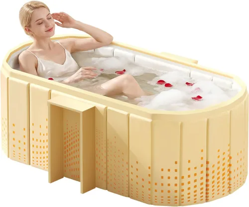 Miniatura 15 de Bañera Plegable Portátil, Bañera Independiente Sin Instalación, Bañera de Remojo SPA para Baño, Cabina de Ducha Plegable para Baños Calientes