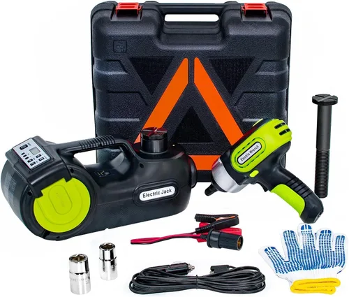 Miniatura 9 de E-HEELP Kit de Gato Eléctrico Hidráulico para Automóvil de 5 Toneladas 12V (Rango de Elevación: 6.1-20.86 pulgadas) con Llave de Impacto e Inflador