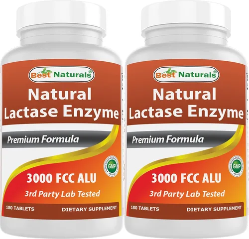 Best Naturals, enzima de lactasa de acción rápida, 3000 FCC ALU, 180 tabletas (180 unidades (paquete de 2))