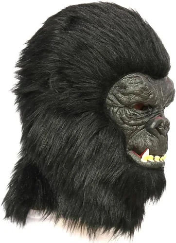 Miniatura 3 de Máscara gorila de látex de cabeza completa, disfraz de mono de Halloween para adultos, máscara de cosplay de animales realistas, accesorios de fiesta