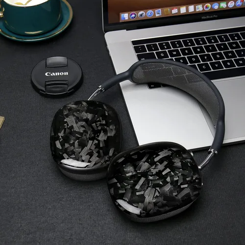 Miniatura 7 de MONOCARBON Funda de fibra de carbono real para Airpods Max (2024 y 2020), cubierta dura protectora de grado militar para auriculares Apple Airpods