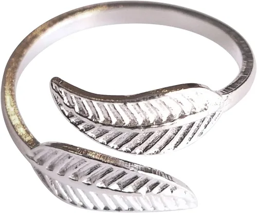 Miniatura 8 de Handmade Silver Leaf Wrap Adjustable Toe Ring, 925 Sterling Silver, Classic Floral Open Toe, Pinky or Knuckle Rings for Women, foot bare jewelry