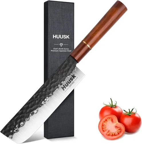 Miniatura 15 de Huusk Juego de Cuchillos de Cocina Japonés - 3 piezas Cuchillo de Damasco VG10 forjado a mano, Cuchillo para deshuesar para cortar carne, Cuchillos