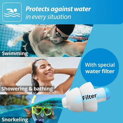 Miniatura 2 de Alpine SwimSafe - Tapones para los oídos para adultos, protección contra el agua, cómodos tapones impermeables con filtro, hipoalergénicos