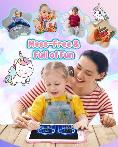 Miniatura 6 de Tableta de escritura LCD para niños, tableta de dibujo colorida de 8.5 pulgadas, juguete de unicornio para niñas y niños de 3, 4, 5, 6, 7, 8 años