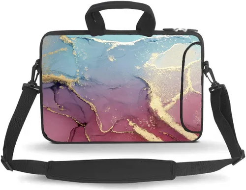 Miniatura 10 de Bolsa bandolera para portátil HYUTOTA de 11 a 15.6 pulgadas para Laptop/Chromebook/Ultrabook Notebook PC, Acuarela (Abstract Watercolor)