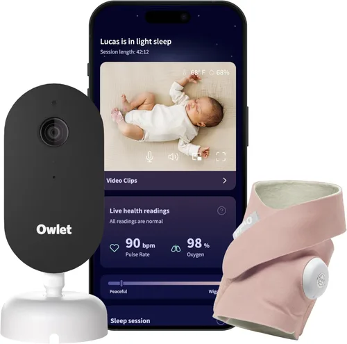Miniatura 12 de Owlet Dream Duo (Gen 3) Smart Baby Monitor All-in-One Bundle - 2K HD Video Baby Monitor with Alerts & Owlet Dream Sock Tracks Baby’s Oxygen, Heart