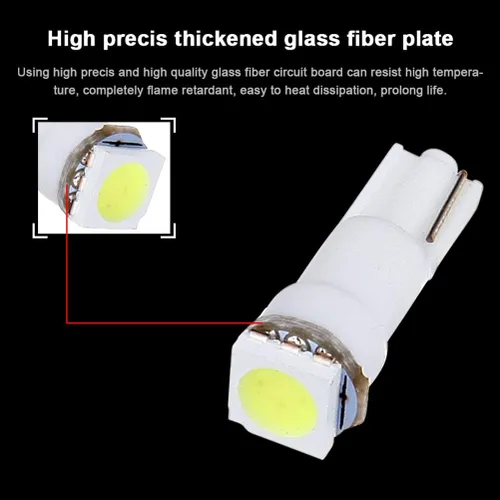 Miniatura 3 de cciyu 20 unidades Xenon blanco auto T5 cuña 17 37 70 5050 1SMD conjunto de paneles LED, lámpara Dash, focos con tomas torcidas.