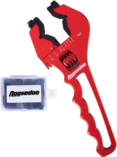 Llave de montaje AN herramienta de montaje AN Llave de montaje de manguera para accesorios 3AN-16AN, aluminio ligero rojo (con chaquetas