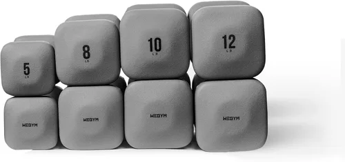 Miniatura 8 de WeGym SafeGrip Square Dumbbells with Anti Slip Handles, Aesthetic Free Weights for Home Workouts, Stable Design Prevents Rolling during Floor