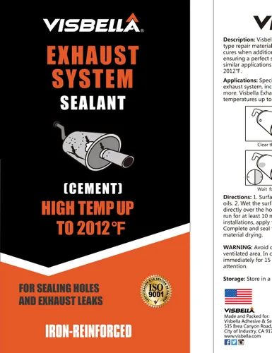 Miniatura 6 de Visbella Sellador para Sistema de Escape de Vehículos Automotrices, Adhesivo de Reparación Profesional Anti-Colapso Súper Pegamento Sellador