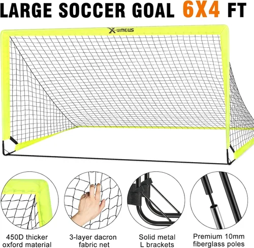 Miniatura 3 de Kids Soccer Goals for Backyard Set of 2, 4 x 3 ft/6 x 4 Toddler Soccer Goal Training Equipment with Soccer Ball, Cones, Pop Up Soccer Net for Kids