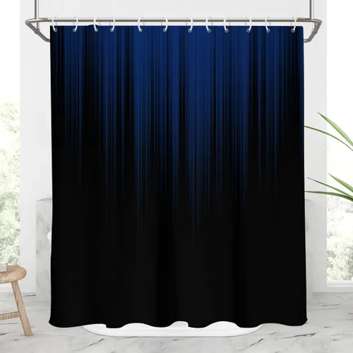 Miniatura 25 de AAtter - Cortina de ducha negra y gris con arte abstracto ombre gótico gótico estético para hombres, extra larga XL grande, de tela para decoración
