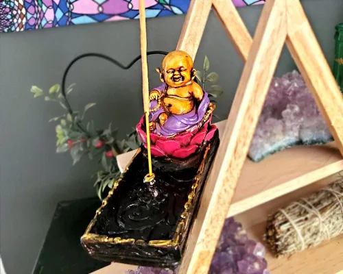 Miniatura 6 de Baby Lotus Buddha - Soporte para incienso – Quemadores de palo, meditación, figura de budismo, accesorio de humo, aromaterapia, decoración