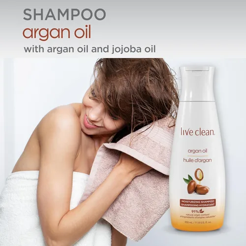 Miniatura 3 de Live Clean Champú, aceite de argán restaurador, 12 onzas