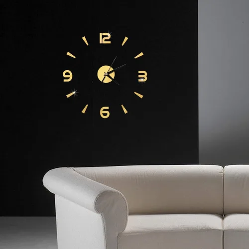 Miniatura 5 de Pilipane Reloj de pared sin marco, decoración de reloj de espejo acrílico, calcomanías de reloj de pared sin marco, reloj de pared de bricolaje