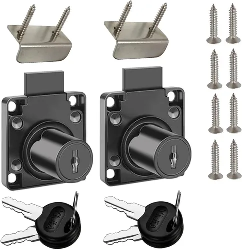 Cerradura de cajón de armario para muebles. Cerradura con llave igual: todas las llaves para este producto son universales. (diámetro del orificio
