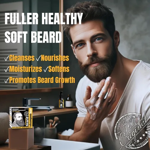 Miniatura 4 de Professor Fuzzworthy's Gentlemans BEER - Barra de champú para barba y cabello normal, seco y graso PERFUMADO con aceites completamente naturales