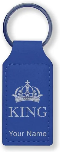 Miniatura 14 de Llavero rectangular, corona de rey, grabado personalizado incluido, Bambú