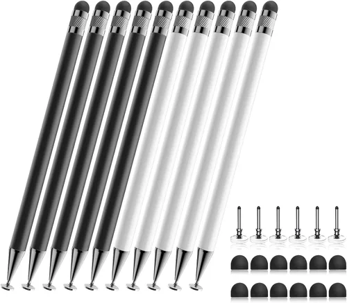 Miniatura 10 de Bopomofo Stylus (5 unidades), lápiz capacitivo 2 en 1 para pantalla táctil, alta precisión y sensibilidad, adecuado para tabletas