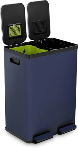 Miniatura 12 de SIMPLI-Magic - Cubo de basura de 16 galones (60L) con dos compartimentos, cubeta de basura para cocina con contenedores para residuos y reciclaje