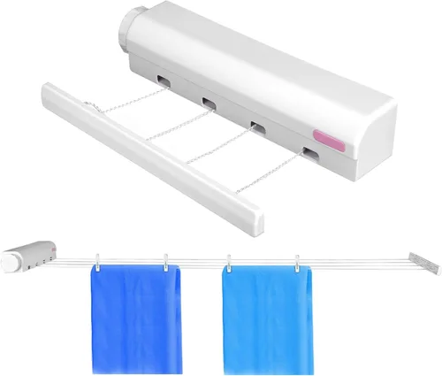 Miniatura 9 de KIMISS Tendedero retráctil telescópico para ropa de secado de ropa para suministros de interior y exterior, tendedero retráctil interior, Moderno