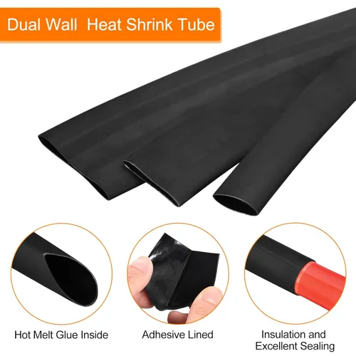 Miniatura 3 de MECCANIXITY Tubo termorretráctil, relación 4:1, diámetro de 1 pulgada de diámetro, 15 pies, tubo termorretráctil de doble pared, impermeable