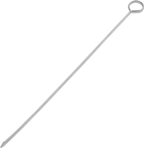 Miniatura 3 de Blue Donuts Paquete de 24 brochetas Kabob para asar a la parrilla de 12 pulgadas, accesorios para parrilla de barbacoa, acero inoxidable, paquete