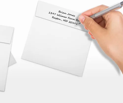 Miniatura 5 de LUXPaper Sobres cuadrados de invitación Despegar y prensar 5 x 5 pulgadas Blanco brillante Texto de 80 libras Cantidad de 500