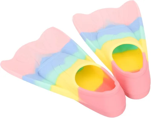 Luxshiny Aletas de natación de silicona flexibles para aletas cortas ligeras y portátiles para entrenamiento de natación, aletas de esnórquel