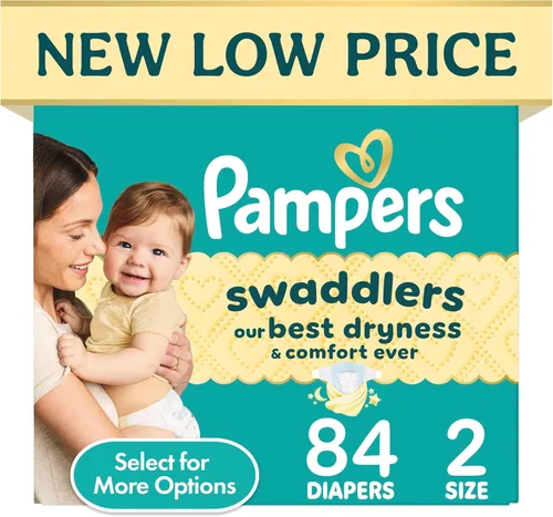 Miniatura 28 de Pañales Pampers Swaddlers, Talla 1 (8-14 libras), 198 unidades, absorbentes, mantiene al bebé seco y cómodo, pañal desechable seguro para la piel