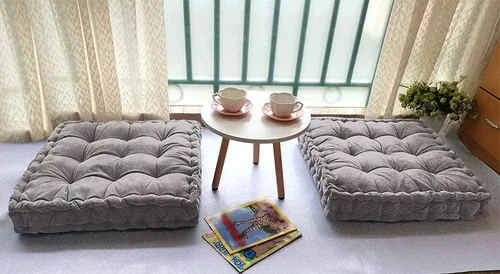 Miniatura 2 de Verpert Almohada de suelo de 25 x 25 pulgadas, cojín cuadrado de meditación para adultos, cojín de asiento acolchado de gran tamaño para rincón