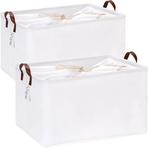 Miniatura 33 de Hinwo 31L Bolsas de almacenamiento grandes, organizadores de armario y almacenamiento, cestas de estante, cestas de almacenamiento plegables