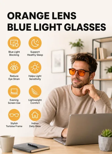 Miniatura 3 de Vyzia Lentes de bloqueo de luz azul para uso en computadora, juegos, lectura nocturna, mejoran el sueño, reducen la fatiga ocular, antirreflejos