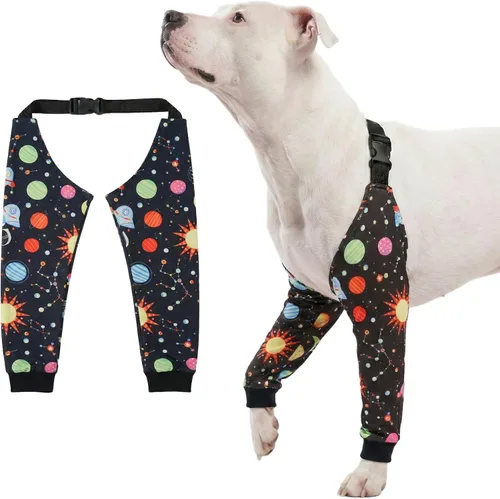 LovinPet Protector de Codo para Perro Manga de Codo Anti-Lamido, Ajustable, Cómodo y Duradero Protector de Pata Delantera para Perros Medianos a